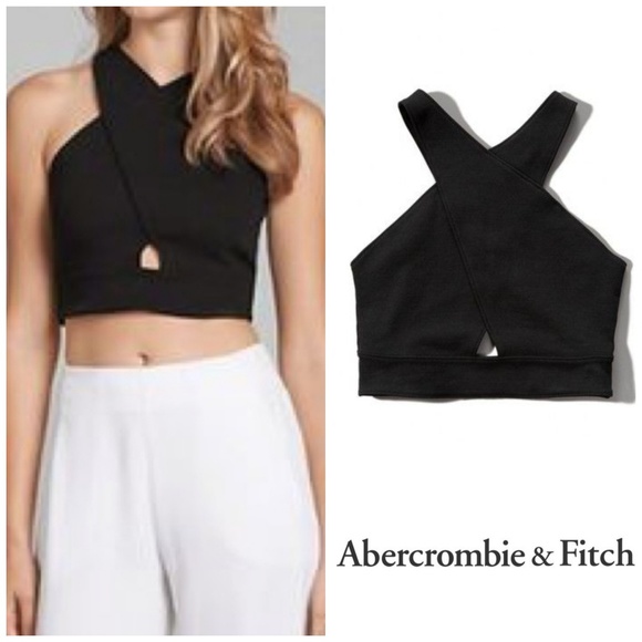 Abercrombie & Fitch Tops - 🌹 Abercrombie & Fitch (L) Black Cutout Crop Top